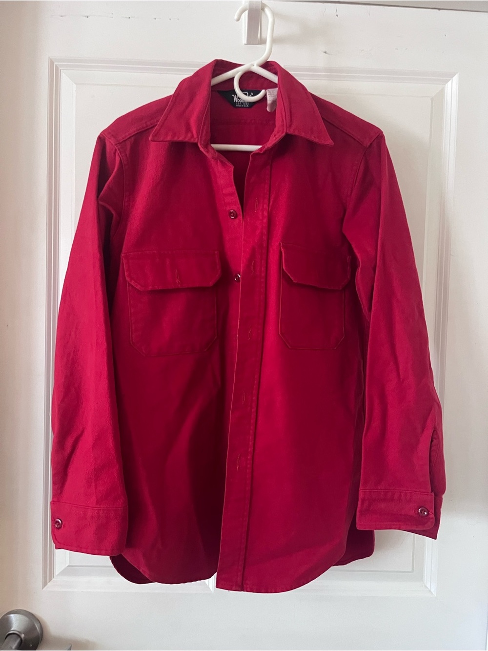 Woolrich Men's Red Button-Front Shirt Jacket